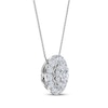 Thumbnail Image 1 of Diamond Double Halo Necklace 3/4 ct tw 14K White Gold 18"