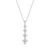 Thumbnail Image 0 of Diamond Graduated Four-Stone Vertical Bar Necklace 1/3 ct tw 14K White Gold 18"