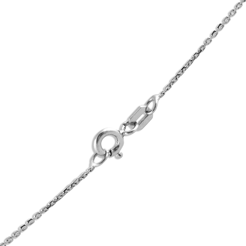 Baguette & Round-Cut Diamond Cross Necklace 3 ct tw 14K White Gold 18"