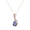 Thumbnail Image 0 of Pear-Shaped Tanzanite & Diamond Necklace 1/20 ct tw 10K Rose Gold 18”