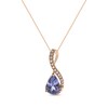 Thumbnail Image 1 of Pear-Shaped Tanzanite & Diamond Necklace 1/20 ct tw 10K Rose Gold 18”