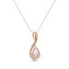 Thumbnail Image 1 of Pear-Shaped Tanzanite & Diamond Necklace 1/20 ct tw 10K Rose Gold 18”