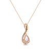 Thumbnail Image 2 of Pear-Shaped Tanzanite & Diamond Necklace 1/20 ct tw 10K Rose Gold 18”