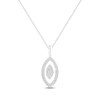 Thumbnail Image 1 of Unstoppable Love Baguette & Round-Cut Multi-Diamond Marquise Necklace 1/4 ct tw 10K White Gold 19"