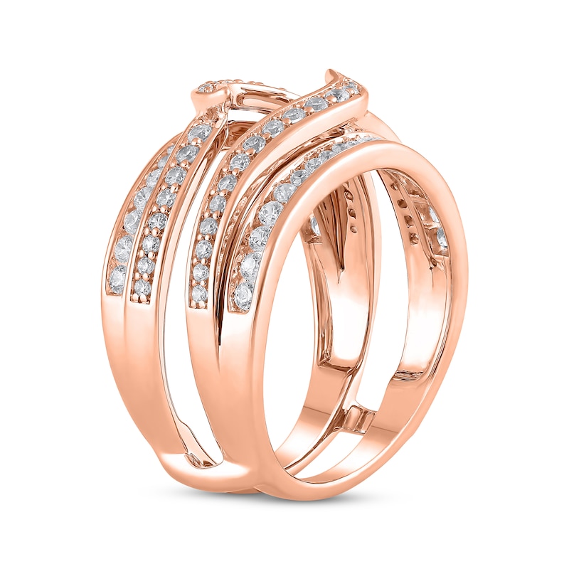 Main Image 2 of Diamond Swirl Enhancer Ring 3/4 ct tw 14K Rose Gold
