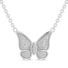 Thumbnail Image 1 of Diamond Butterfly Necklace 1/10 ct tw Sterling Silver 18”