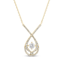 Love Entwined Round-Cut Diamond Necklace 1 ct tw 10K Yellow Gold 18&quot;