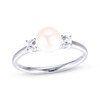 Cultured Pearl & Round-Cut White Lab-Created Sapphire Stud Earrings, Necklace & Ring Gift Set Sterling Silver