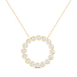 Round-Cut Diamond Circle Necklace 1/3 ct tw 10K Yellow Gold 19“