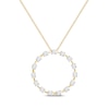 Thumbnail Image 1 of Round-Cut Diamond Circle Station Necklace 1/3 ct tw 10K Yellow Gold 19“