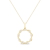 Thumbnail Image 1 of Round-Cut Diamond Twist Circle Necklace 1/10 ct tw 10K Yellow Gold 19“