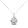 Thumbnail Image 1 of Round-Cut Multi-Diamond Center Necklace 1/4 ct tw 10K White Gold 18"