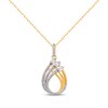 Thumbnail Image 0 of Baguette & Round-Cut Diamond Teardrop Necklace 1/3 ct tw 10K Yellow Gold 18”