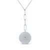 Thumbnail Image 2 of Round-Cut Diamond Evil Eye Charm Drop Necklace 1/6 ct tw Sterling Silver 18“