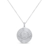 Thumbnail Image 1 of Round-Cut Diamond Evil Eye Charm Necklace 1/4 ct tw Sterling Silver 18“