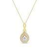 Thumbnail Image 1 of Round-Cut Diamond Double-Teardrop Necklace 1/4 ct tw 10K Yellow Gold 18“
