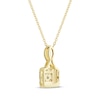 Thumbnail Image 2 of Round-Cut Diamond Square-Shaped Necklace 1/4 ct tw 10K Yellow Gold 18“
