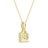 Thumbnail Image 2 of Round-Cut Diamond Square-Shaped Necklace 1/4 ct tw 10K Yellow Gold 18“