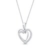 Thumbnail Image 2 of Round-Cut Diamond Heart Necklace 1/8 ct tw 10K White Gold 18”