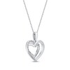 Thumbnail Image 3 of Round-Cut Diamond Heart Necklace 1/8 ct tw 10K White Gold 18”