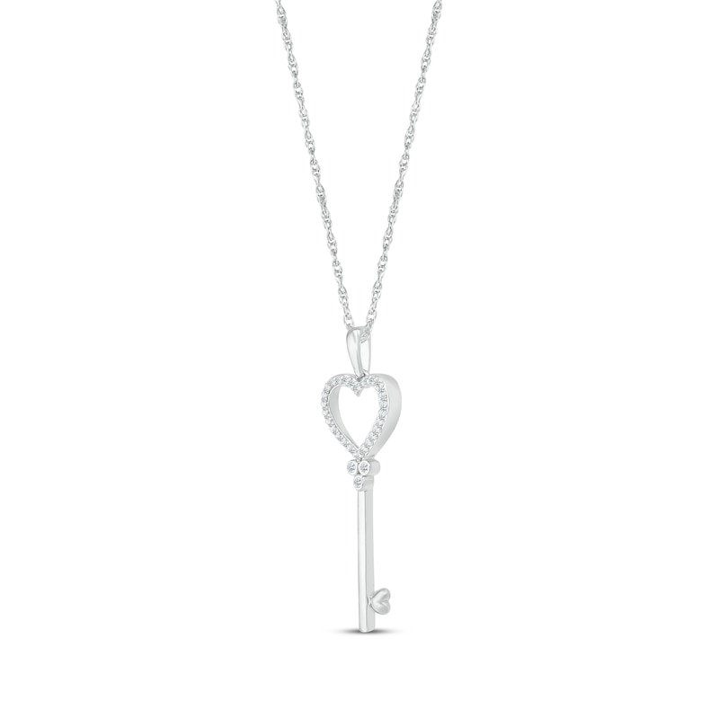 Key Necklace 1/20 ct tw Diamonds Sterling Silver