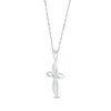 Thumbnail Image 2 of Round-Cut Diamond Open Cross Necklace 1/20 ct tw Sterling Silver 18”