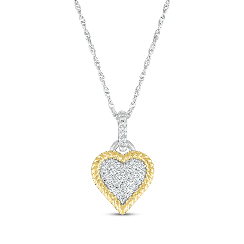 Diamond Heart Necklace 1 ct tw Round 14K Yellow Gold