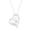 Thumbnail Image 0 of Diamond Accent Tilted Heart Necklace Sterling Silver 18”