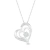Thumbnail Image 0 of Diamond Accent Tilted Heart Necklace Sterling Silver 18”