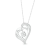 Thumbnail Image 1 of Diamond Accent Tilted Heart Necklace Sterling Silver 18”