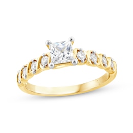 XO from KAY Princess-Cut Diamond Engagement Ring 7/8 ct tw 14K Yellow Gold