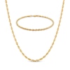 Thumbnail Image 0 of Semi-Solid Glitter Rope Chain Necklace & Bracelet Set 2.4mm 14K Yellow Gold