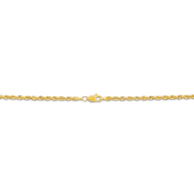 Semi-Solid Glitter Rope Chain Necklace & Bracelet Set 2.4mm 14K Yellow Gold