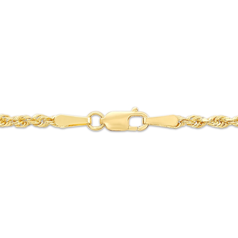 Semi-Solid Glitter Rope Chain Necklace & Bracelet Set 2.4mm 14K Yellow Gold