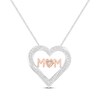 Thumbnail Image 1 of Diamond "Mom" Heart Necklace 1/4 ct tw 10K Two-Tone Gold 19"