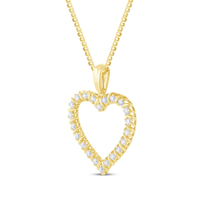 Main Image 2 of Diamond Looping Heart Necklace 1/4 ct tw 10K Yellow Gold 18"