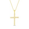 Thumbnail Image 1 of Diamond Ribbon Cross Necklace 1/4 ct tw 10K Yellow Gold 18"