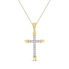 Thumbnail Image 1 of Diamond Cross Necklace 1/4 ct tw 10K Two-Tone Gold 18"