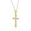 Thumbnail Image 2 of Diamond Cross Necklace 1/4 ct tw 10K Two-Tone Gold 18"