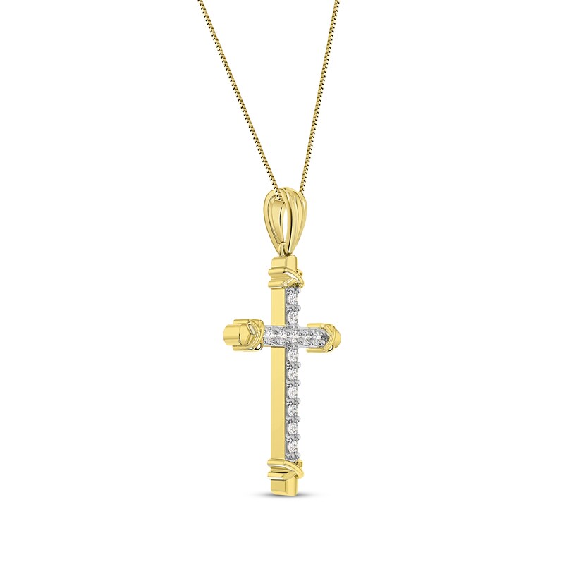 Main Image 2 of Diamond Cross Necklace 1/4 ct tw 10K Two-Tone Gold 18"