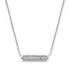 Thumbnail Image 1 of Diamond Accent Bar Necklace 10K White Gold 18"