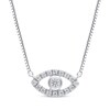 Thumbnail Image 1 of Diamond Evil Eye Necklace 1/20 ct tw 10K White Gold 18"