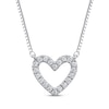 Thumbnail Image 1 of Diamond Open Heart Necklace 1/15 ct tw 10K White Gold 18"