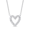 Thumbnail Image 2 of Diamond Open Heart Necklace 1/15 ct tw 10K White Gold 18"