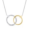 Thumbnail Image 1 of Diamond Interlocking Circles Necklace 1/10 ct tw 10K Two-Tone Gold 18"