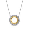 Thumbnail Image 1 of Diamond Double Open Circle Necklace 1/8 ct tw 10K Two-Tone Gold 18"