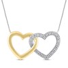Thumbnail Image 1 of Diamond Linked Hearts Necklace 1/10 ct tw 10K Two-Tone Gold 18&quot;