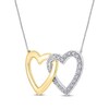 Thumbnail Image 2 of Diamond Linked Hearts Necklace 1/10 ct tw 10K Two-Tone Gold 18&quot;