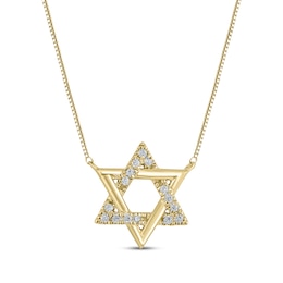 Diamond Star of David Necklace 1/20 ct tw 10K Yellow Gold 18&quot;