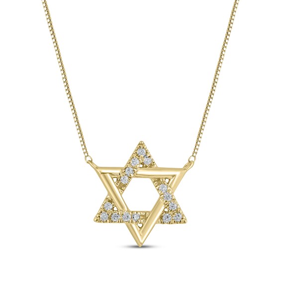 Diamond Star of David Necklace 1/20 ct tw 10K Yellow Gold 18"